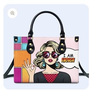 Chic Pop Art Tote Bag - Black and Pink